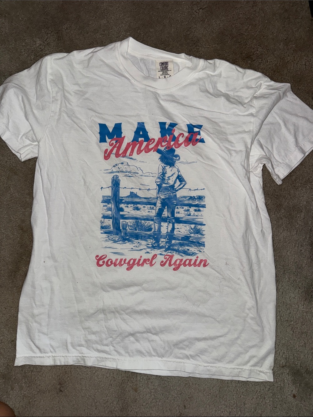 Comfort Colors White 'Make America Cowgirl Again' Graphic Tee